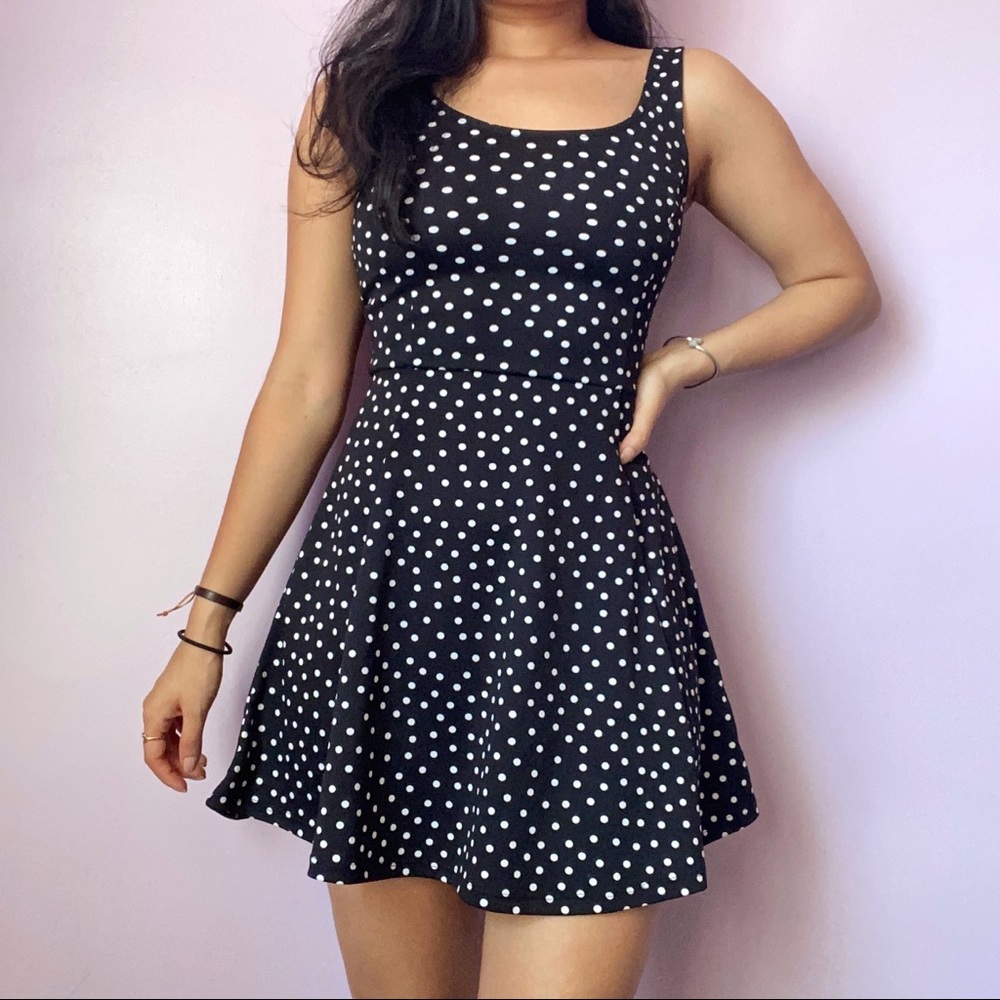 Black and White Polka Dotted Skirt